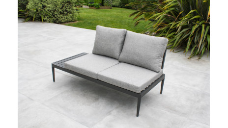Salon d'angle de jardin ANKARA 4 places en aluminium - NOIR