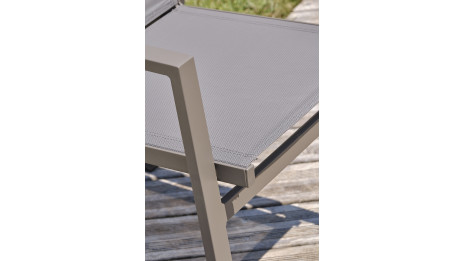 Fauteuil de jardin empilable FLORIDE en textilène et aluminium - QUARTZ