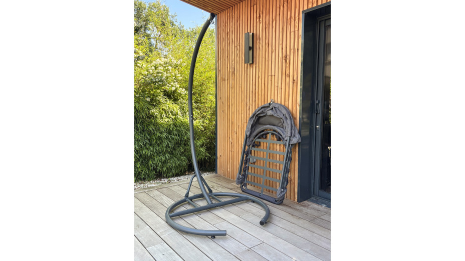 Balancelle de jardin LACANAU avec coussins - GRIS ANTHRACITE