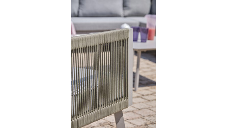 Salon de jardin d'angle MANOSQUE 7 places en aluminium - GRIS