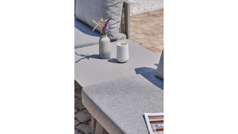 Salon de jardin d'angle MANOSQUE 7 places en aluminium - GRIS