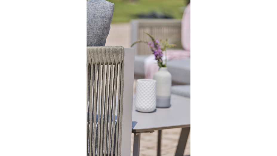 Salon de jardin d'angle MANOSQUE 7 places en aluminium - GRIS