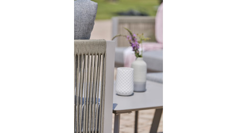 Salon de jardin d'angle MANOSQUE 7 places en aluminium - GRIS