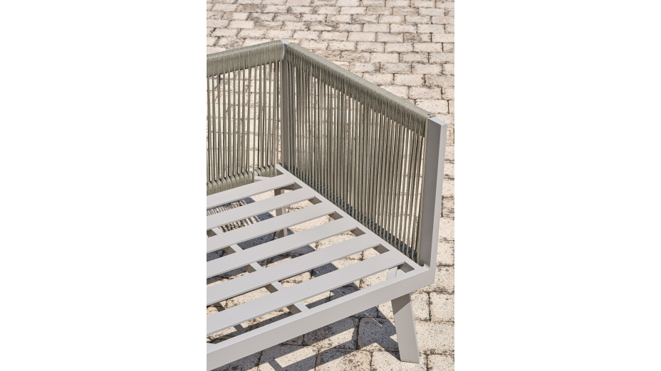 Salon de jardin d'angle MANOSQUE 7 places en aluminium - GRIS