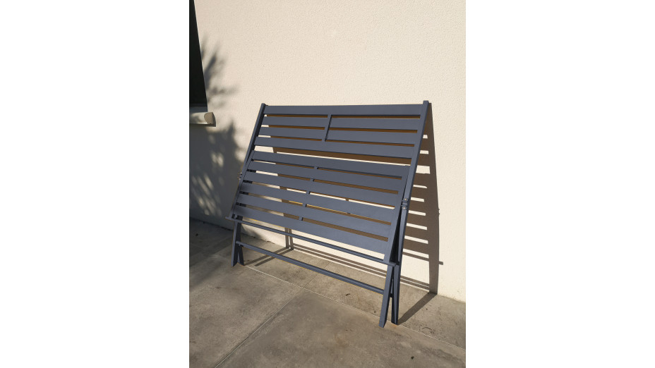 Banc de jardin pliant MARIUS en aluminium - GRIS ANTHRACITE