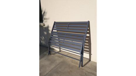 Banc de jardin pliant MARIUS en aluminium - GRIS ANTHRACITE