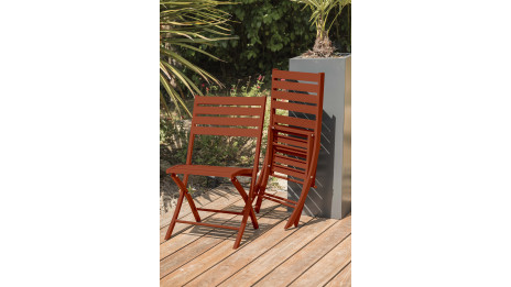 Chaise de jardin pliante MARIUS en aluminium - TERRACOTTA