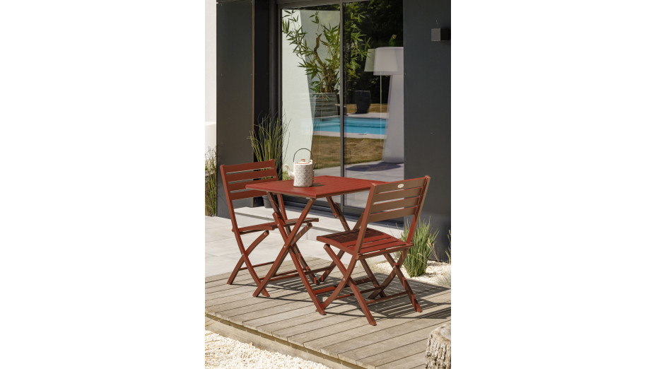 Chaise de jardin pliante MARIUS en aluminium - TERRACOTTA
