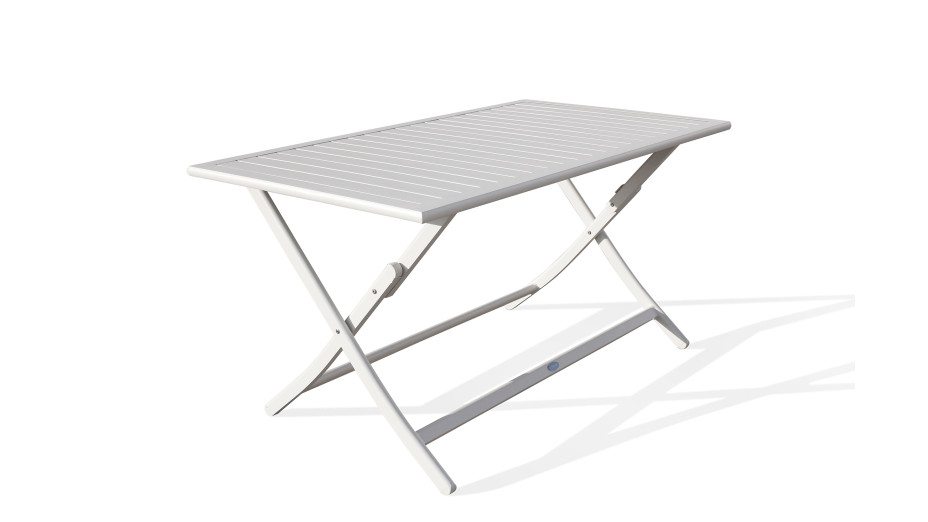 Table de jardin pliante MARIUS (140x80 cm) en aluminium - GRIS