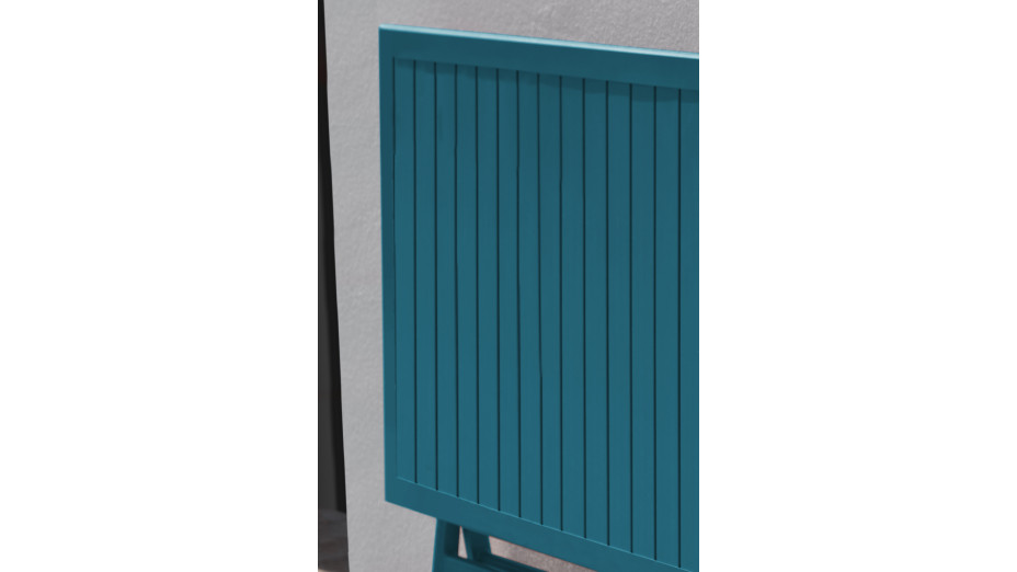 Guéridon de jardin pliant MARIUS (70x70 cm) en aluminium - BLEU CANARD