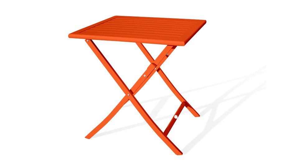 Guéridon de jardin pliant MARIUS (70x70 cm) en aluminium - ORANGE