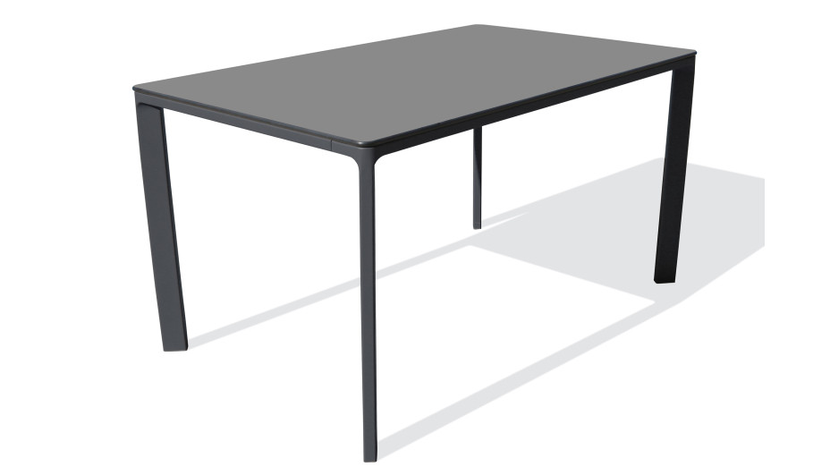 Table de jardin MEET (160x90 cm) en aluminium laqué et peinture Epoxy - GRIS ANTHRACITE