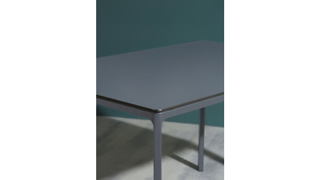 Table de jardin MEET (160x90 cm) en aluminium laqué et peinture Epoxy - GRIS ANTHRACITE