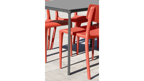 Table de jardin MEET (160x90 cm) en aluminium laqué et peinture Epoxy - GRIS ANTHRACITE