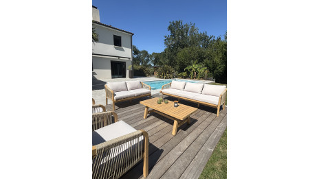 Salon bas de jardin SERENA 7 places en bois d'acacia - WOOD