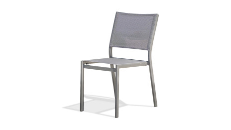 Chaise de jardin empilable STOCKHOLM en textilène et aluminium - GRIS ANTHRACITE