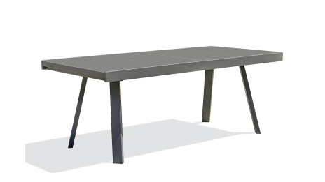 Table de jardin STOCKHOLM (200/300x96 cm) en aluminium avec rallonge intégrée - GRIS ANTHRACITE