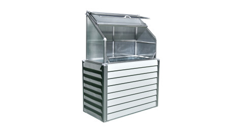 Mini serre de jardin adossable simple STRETTO (62x120 cm) en acier galvanisé - BLANC