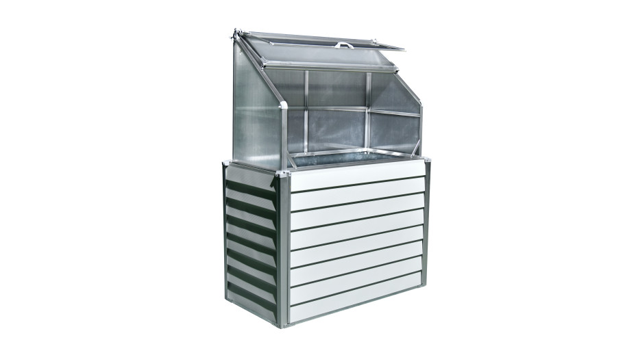 Mini serre de jardin adossable simple STRETTO (62x120 cm) en acier galvanisé - BLANC