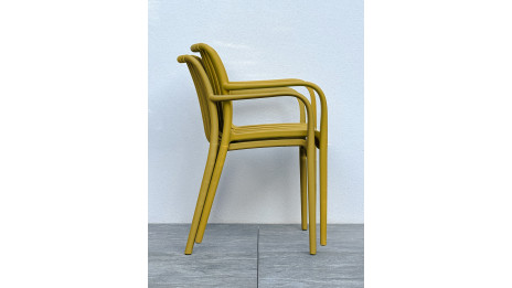 Fauteuil de jardin empilable TIAGO en polypropylène - MOUTARDE