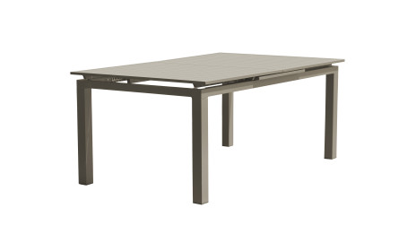Table de jardin ZAHARA (180/240x100 cm) en aluminium avec rallonge automatique - TAUPE