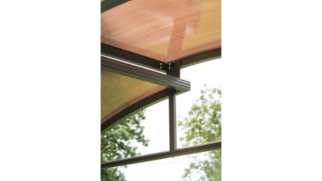 ABRI BARBECUE (240x150 cm) en aluminium et polycarbonate - GRIS ANTHRACITE