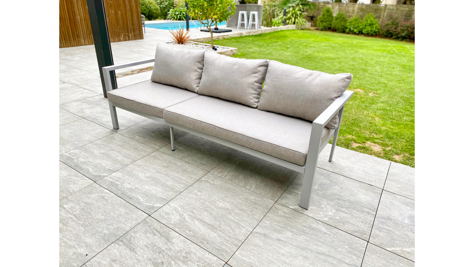 Ensemble repas de jardin ANTALYA 9 places en aluminium - GRIS
