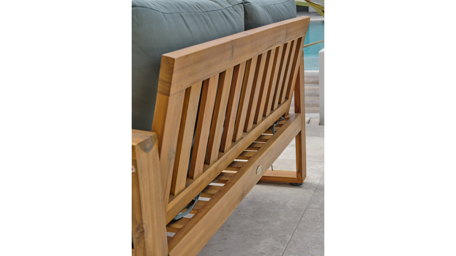 Salon bas de jardin ARACAJU 4 places en bois d'acacia - OLIVE