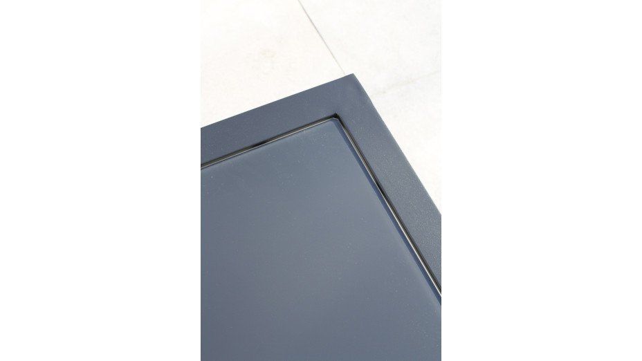 Salon de jardin d'angle BEAUBOURG 6 places en aluminium - GRIS ANTHRACITE