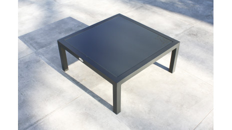 Salon de jardin d'angle BEAUBOURG 6 places en aluminium - GRIS ANTHRACITE