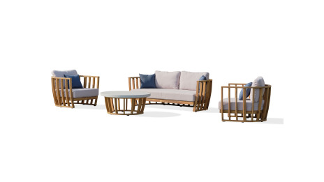 Salon bas de jardin BOGOTA 5 places en bois d'acacia - WOOD