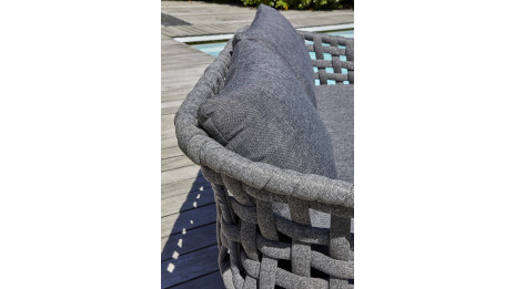 Salon bas de jardin CAMARGUE 4 places en corde tissée et aluminium - GRIS ANTHRACITE