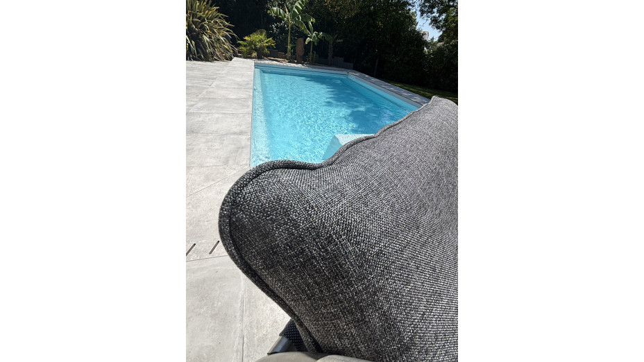 Rocking chair de jardin CAPRERA en textilène et inox - GRIS