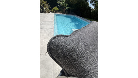 Rocking chair de jardin CAPRERA en textilène et inox - GRIS