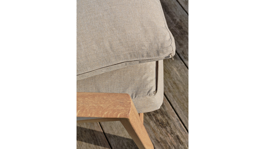 Salon bas de jardin GOYA 5 places en aluminium imitation bois - GRIS