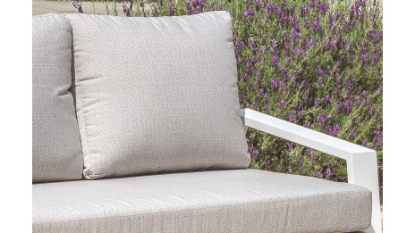 Salon bas de jardin IBIZA 5 places en aluminium - BLANC