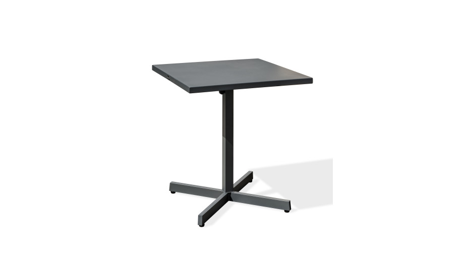 Guéridon de jardin LOUISE (70x70 cm) avec plateau pliant en acier - ANTHRACITE