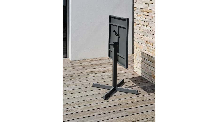 Guéridon de jardin LOUISE (70x70 cm) avec plateau pliant en acier - ANTHRACITE