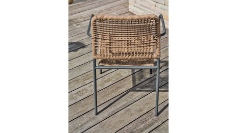 Fauteuil de jardin empilable MARCEAU en corde et acier - GRIS ANTHRACITE