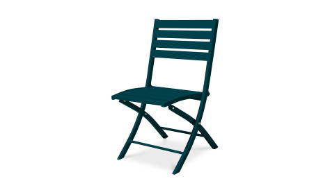 Chaise de jardin pliante MARIUS en aluminium - BLEU CANARD