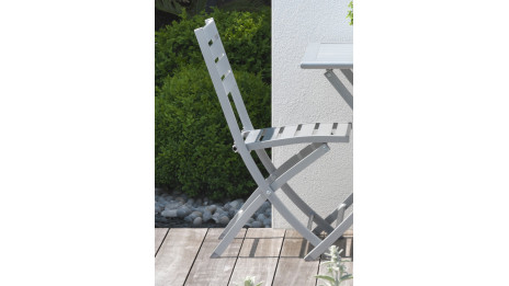 Chaise de jardin pliante MARIUS en aluminium - GRIS