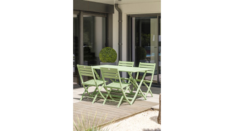 Chaise de jardin pliante MARIUS en aluminium - VERT LAGUNE