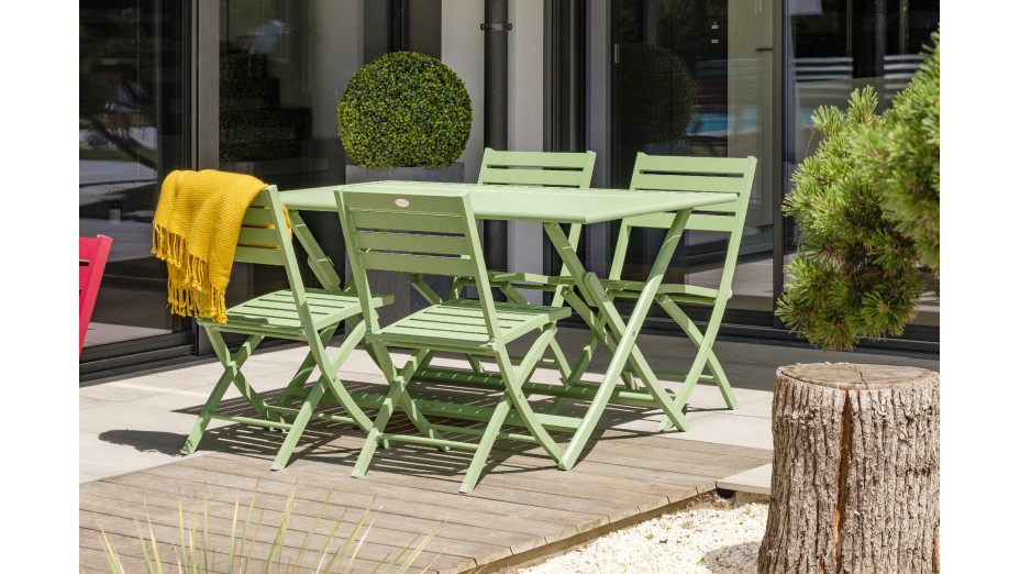 Chaise de jardin pliante MARIUS en aluminium - VERT LAGUNE