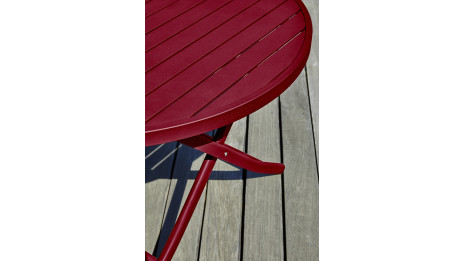 Lot composé d'une table de jardin MARIUS-TB110-CARMIN pliante et de 4 chaises MARIUS-CP-CARMIN pliantes
