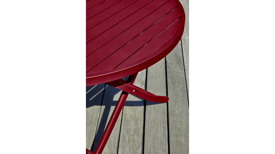 Table de jardin pliante MARIUS (diam. 110 cm) en aluminium - CARMIN