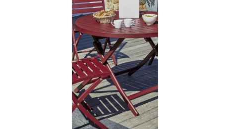 Table de jardin pliante MARIUS (diam. 110 cm) en aluminium - CARMIN