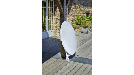 Table de jardin pliante MARIUS (diam. 110 cm) en aluminium - GRIS