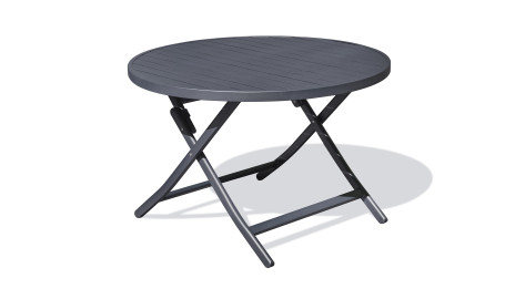 Table de jardin pliante MARIUS (diam. 110 cm) en aluminium - GRIS ANTHRACITE