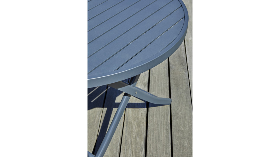 Table de jardin pliante MARIUS (diam. 110 cm) en aluminium - GRIS ANTHRACITE