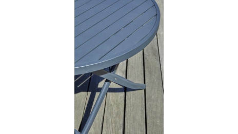 Table de jardin pliante MARIUS (diam. 110 cm) en aluminium - GRIS ANTHRACITE